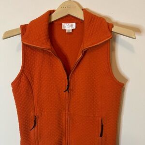 Ann Taylor Loft Medium quilted diamond vest pocketsPumpkin orange.Full zipper.
